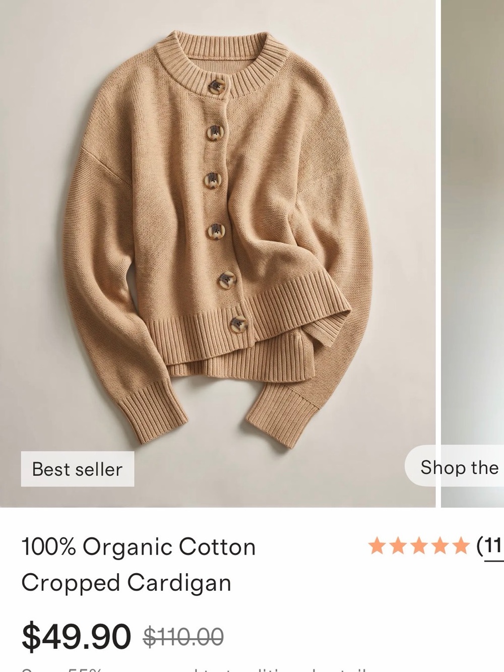 Quince Organic Cotton Chunky Cardigan - Picture 6 of 8